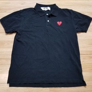 Comme Des Garcons Play Heart Polo Shirt Size XL